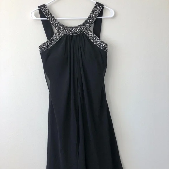 JS Boutique Dresses | JS Boutique Beaded Black Cocktail Dress | Color: Black/Silver | Size: 8 | Aniaplonski's Closet